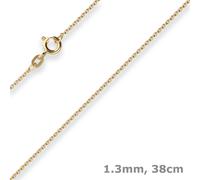 Collana In Oro Giallo 585 Con Catena Ad Anello Da 1,3Mm 38Cm