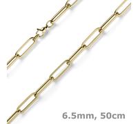 Collana In Oro Giallo 585 Con Catena Di Fermagli Di Carta 6,5Mm 50Cm