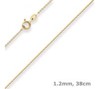 Collana In Oro Giallo 585 Con Catena Piatta Ancorata Da 1,2Mm 38Cm