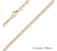 Collana In Oro Giallo 585 Zwillingspanzerkette 2,1mm Collier Donna 50 cm