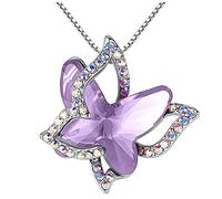 Collana in Oro Reale Per le donne Birthstone gioielli collana di cristallo regali con collane e ciondoli di cristallo premium Collana Di Versi Della Bibbia (H, One Size)