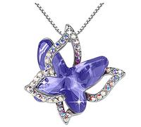 Collana in Oro Reale Per le donne Birthstone gioielli collana di cristallo regali con collane e ciondoli di cristallo premium Collana Di Versi Della Bibbia (D, One Size)