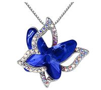 Collana in Oro Reale Per le donne Birthstone gioielli collana di cristallo regali con collane e ciondoli di cristallo premium Collana Di Versi Della Bibbia (F, One Size)