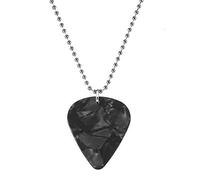 Collana in pelle con plettro per chitarra e batteria con ciondolo a dieci plettri per chitarra O0t8