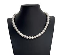 Collana in Perle Naturale da Donna Bianco Perla di Conchiglia 5 6 8 10 12mm
