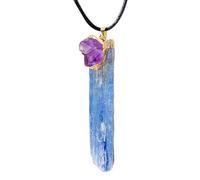 Collana in pietra blu da donna, collana in blu,Collana in bicicletta naturale con ciondolo ametista | Gioielli vintage Ciondolo in pietra per emotiva e spirituale