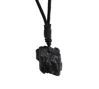 Collana in pietra di tormalina nera con ciondolo a forma di pietra curativa, colore nero, con ciondolo in pietra naturale, cristallo cresciuto, ideale come regalo per uomini e donne