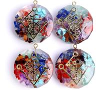 Collana in pietra naturale a forma di goccia - cri 4 pezzi di ciondolo con energia curativa in cristallo naturale Chakra Reiki, collana con ciondolo in cristallo for uomo e donna, regalo di Natale, Sa