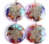 Collana in pietra naturale a forma di goccia - cri 4 pezzi di ciondolo con energia curativa in cristallo naturale Chakra Reiki, collana con ciondolo in cristallo for uomo e donna, regalo di Natale, Sa