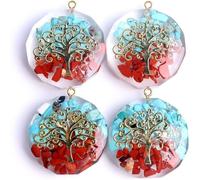 Collana in pietra naturale a forma di goccia - cri 4 pezzi di ciondolo con energia curativa in cristallo naturale Chakra Reiki, collana con ciondolo in cristallo for uomo e donna, regalo di Natale, Sa