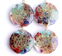 Collana in pietra naturale a forma di goccia - cri 4 pezzi di ciondolo con energia curativa in cristallo naturale Chakra Reiki, collana con ciondolo in cristallo for uomo e donna, regalo di Natale, Sa