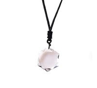 Collana in pietra naturale a forma di goccia - cri Ciondoli a forma di stella con esagramma in cristallo di quarzo naturale, pietre preziose lucidate, gioielli Reiki in quarzo for uomo e donna, opale(