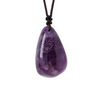 Collana in pietra naturale a forma di goccia - cri Ciondoli in pietra naturale a forma di gocce d'acqua, collana di cristallo di quarzo curativo for chakra, amuleto portafortuna for ragazzi, ragazze,
