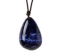 Collana in pietra naturale a forma di goccia - cri Ciondoli in pietra naturale a forma di gocce d'acqua, collana di cristallo di quarzo curativo for chakra, amuleto portafortuna for ragazzi, ragazze,