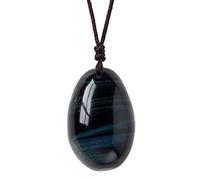 Collana in pietra naturale a forma di goccia - cri Ciondoli in pietra naturale a forma di gocce d'acqua, collana di cristallo di quarzo curativo for chakra, amuleto portafortuna for ragazzi, ragazze,
