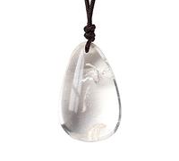 Collana in pietra naturale a forma di goccia - cri Ciondoli in pietra naturale a forma di gocce d'acqua, collana di cristallo di quarzo curativo for chakra, amuleto portafortuna for ragazzi, ragazze,