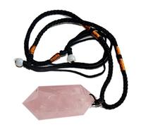 Collana in pietra naturale a forma di goccia - cri Ciondolo esagonale con cristalli curativi, pietra di quarzo rosa naturale, collana con pietre preziose for meditazione Reiki, gioielli for donne e ra