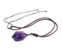 Collana in pietra naturale a forma di goccia - cri Collana con ciondolo di cristallo a doppio punto in quarzo ametista naturale, collana di cristallo esagonale con 6 prismi sfaccettati, gioielli da re