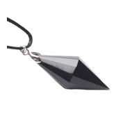 Collana in pietra naturale a forma di goccia - cri Collana con ciondolo in cristallo curativo di ossidiana nera naturale for radicamento, protezione, purificazione e bilanciamento dei chakra. Realizza