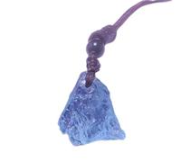 Collana in pietra naturale a forma di goccia - cri Collana con ciondolo in pietra grezza di acquamarina naturale da 20-30 mm, ciondolo amuleto di protezione in pietra grezza con cordino regolabile, ci