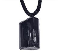 Collana in pietra naturale a forma di goccia - cri Collana di tormalina nera, ciondolo a colonna di cristallo, ciondolo di quarzo di cristallo curativo, collana di pietre preziose irregolari, pietra n