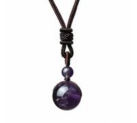 Collana in pietra naturale a forma di goccia - cri Collana fatta a mano con pietre di cristallo naturale for donne e uomini, ciondolo sferico for protezione, cristalli e pietre curative, ciondolo for
