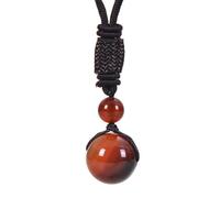 Collana in pietra naturale a forma di goccia - cri Collana fatta a mano con pietre di cristallo naturale for donne e uomini, ciondolo sferico for protezione, cristalli e pietre curative, ciondolo for