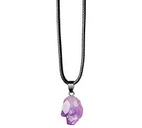 Collana in pietra naturale a forma di goccia - cri 【Confezione da 5】 Collana con pietre preziose naturali, ciondolo in pietra grezza di ametista naturale, ciondolo in cristallo grezzo, gioiello in pie