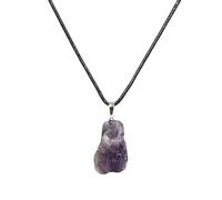 Collana in pietra naturale a forma di goccia - cri Piccola collana con ciondolo di cristallo grezzo curativo - Regalo di gioielli in cristallo fatti a mano for lui e for lei - Ciondolo con pietra prez