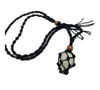Collana in pietra naturale a forma di goccia - cri Pietre di quarzo curative, ciondolo tascabile in rete, collana con pietre preziose di cristallo naturale, pietre curative irregolari, pendenti Reiki