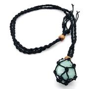 Collana in pietra naturale a forma di goccia - cri Pietre di quarzo curative, ciondolo tascabile in rete, collana con pietre preziose di cristallo naturale, pietre curative irregolari, pendenti Reiki