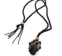 Collana in pietra naturale a forma di goccia - cri Pietre di quarzo curative, ciondolo tascabile in rete, collana con pietre preziose di cristallo naturale, pietre curative irregolari, pendenti Reiki