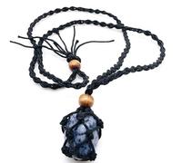 Collana in pietra naturale a forma di goccia - cri Pietre di quarzo curative, ciondolo tascabile in rete, collana con pietre preziose di cristallo naturale, pietre curative irregolari, pendenti Reiki