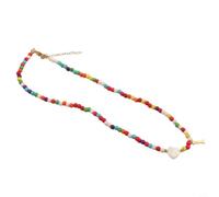 Collana in plastica con ciondolo a forma di alfabeto con 26 perline distinte disposte in sequenza su un anello regolabile per una vestibilità personalizzata del collo (I)