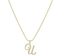 Collana in rame con ciondolo a forma di lettera personalizzata e decorazioni in zircone su catena a serpente flessibile, progettata per la moda femminile (lettera Q)