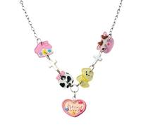 Collana in resina con ciondolo a forma di cuore a tema cane giocoso, leggera e confortevole, da indossare tutti i giorni, accessorio casual da indossare tutto il giorno