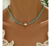 Collana in tessuto di perle imitazione con design boemo retrò per amanti della