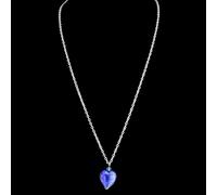 Collana In Vetro Di Murano Blu Argento Con Perla A Cuore Venezia