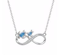 Collana Infinito Donna Argento, Collana Infinity, con Tartaruga Marina Blu Zirconi Catene Regolabile |40cm+5|, Gioielli Donna Regalo Originale per Moglie Madri