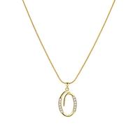 Collana iniziale con strass Collana iniziale placcata in oro AZ 26 Collana delicata con lettera 'alfabeto per le donne Collana Di Maiale (O, One Size)