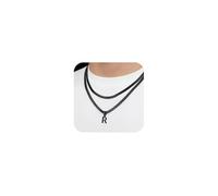 Collana Iniziale Da Uomo, Collana Con Ciondolo Iniziale In Acciaio Inossidabile, Collana A Catena Cubana Con Lettere Dalla A Alla Z, Collana Iniziale Da Uomo Per Papà Figlio Marito Fidanzato (R)