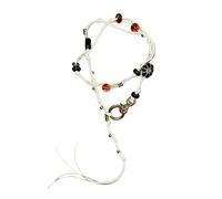 Collana intrecciata multi-elemento bianco con agata rossa catena per maglione personalizzata con diversi metodi di indossare-bianco