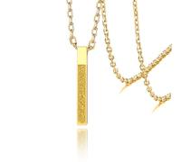 Collana islamica Ayatul Kursi da donna Collana da donna Allah Arabo 3D Collana da bar Corano musulmano Corano in acciaio inox/pelle Islam Eid gioielli regalo islamici (Collana in oro Ayatul Kursi)