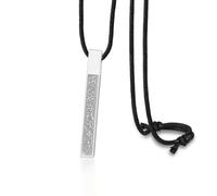 Collana islamica Ayatul Kursi da donna Collana da donna Allah Arabo 3D Collana da bar Corano musulmano Corano in acciaio inox/pelle Islam Eid gioielli regalo islamici (Corda di cuoio d'argento)