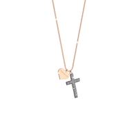 COLLANA JOLIE IN ARGENTO CON CROCE MEDIA RIVESTITA DI POLVERE DI DIAMANTI SJOKAR32 One Size
