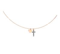 COLLANA JOLIE IN ARGENTO CON CROCE PICCOLA RIVESTITA DI POLVERE DI DIAMANTI SJOKAR02 One Size