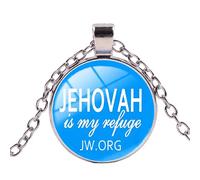 Collana JW.ORG Testimoni di Geova Ciondolo semplice lettera di cristallo di vetro uomo donna membro fede gioielli, Argento sterling
