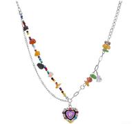 Collana leggera con perline in lega da 12 g con colori vivaci ed elementi divertenti per lo stile quotidiano (B)