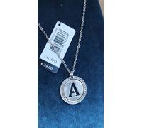 Collana Lettera A Sagapo Donna Ragazza in Acciaio e cristalli S'agapo SLR01