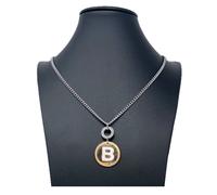Collana Lettera Iniziale Nome Lunga Uomo Donna Acciaio Strass Oro Argento